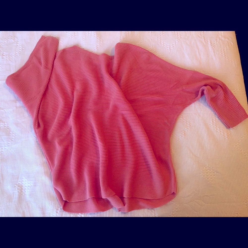 Peachy Pink Off the Shoulder Oversized Sweater